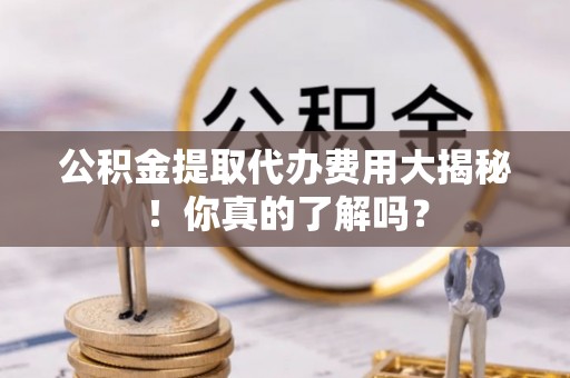 承德公积金提取代办费用大揭秘！你真的了解吗？