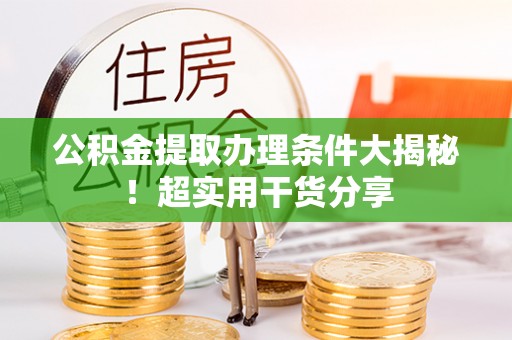 承德公积金提取办理条件大揭秘！超实用干货分享